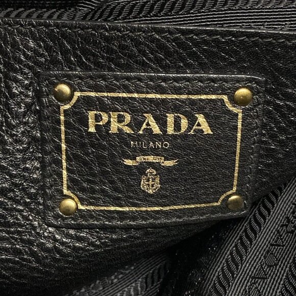 PRADA - Black Leather Shoulder Bag 807-061625 - Picture 13 of 14